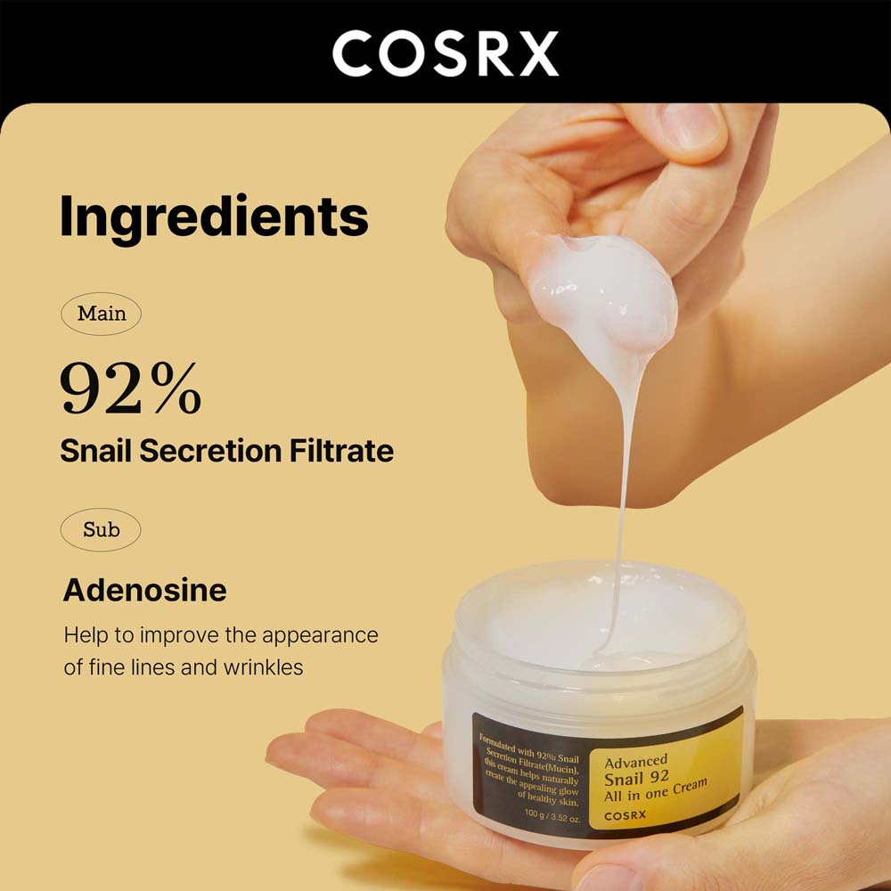 Cosrx Advanced Snail 92 All In One Cream 100Ml + Cosrx Advanced Snail 96 Mucin Power Essence 100Ml 